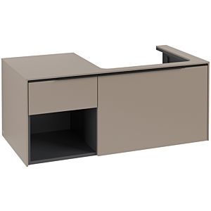 Villeroy and Boch Subway 3.0 vanity unit C571L1VM 100.1x42.25x51.6cm, with LED / handle Volcano black, taupe