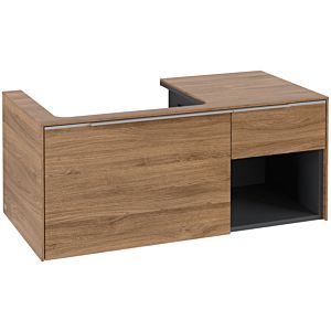 Subway 3.0 Villeroy et Boch vasque C572L0RH 100,1x42,25x51,6cm, avec LED / poignée aluminium brillant, chêne kansas