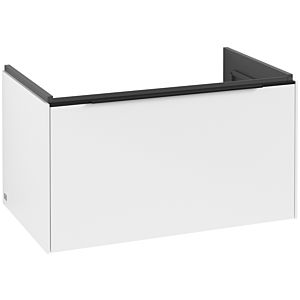 Villeroy and Boch Subway 3.0 vanity unit C573L1VF 77.2x42.9x47.8cm, with LED / handle Volcano black, pure white