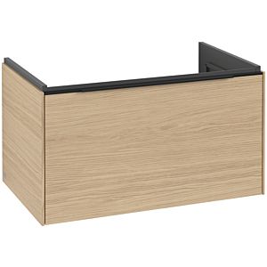 Villeroy und Boch Subway 3.0 Waschtisch-Unterschrank C573L1VJ 77,2x42,9x47,8cm, mit LED/Griff Volcano black, nordic oak