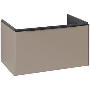 Villeroy and Boch Subway 3.0 vanity unit C573L1VM 77.2x42.9x47.8cm, with LED / handle Volcano black, taupe