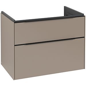 Villeroy and Boch Subway 3.0 vanity unit C574L1VM 77.2x57.6x47.8cm, with LED / handle Volcano black, taupe