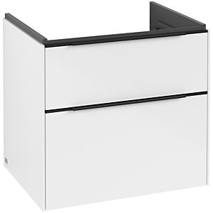 Villeroy und Boch Subway 3.0 Waschtisch-Unterschrank C576L1VE 62,2x57,6x47,8cm, mit LED/Griff Volcano black, brilliant white