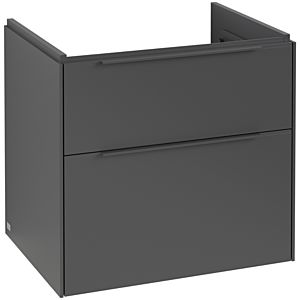 Villeroy und Boch Subway 3.0 Waschtisch-Unterschrank C576L2VR 62,2x57,6x47,8cm, mit LED/Griff monochrom, graphite