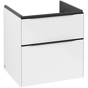 Villeroy und Boch Subway 3.0 Waschtisch-Unterschrank C578L1VE 57,2x57,6x47,8cm, mit LED/Griff Volcano black, brilliant white