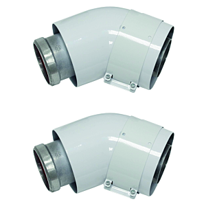 Vaillant Bogen 45 Grad 60/100 mm 303809 konzentrisch Aluminium, 2 Stück