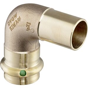Viega elbow 107932 15 mm, 90 °, gunmetal or silicon bronze, SC-Contur, spigot end