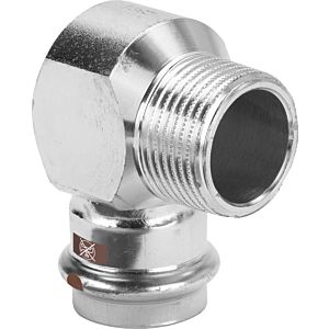 Viega Temponox Winkel 811013 15 mm x R 3/8, 90 degrés, acier, inoxydable, filetage R, contour SC