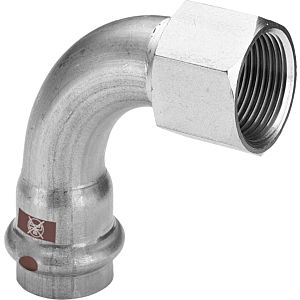 Viega Temponox Bogen 812508 15 mm x Rp 1/2, 90Grad, Stahl, nicht rostend, Rp-Gewinde, SC-Contur