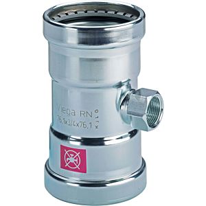 Viega Prestabo T-Stück 598068 64 mm x Rp 3/4 x 64 mm, Stahl unlegiert, SC-Contur, Mehrkant