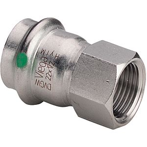 Viega Sanpress Inox Übergangsstück 436575 15mmxRp 1/2, Stahl nichtrostend, Mehrkant, SC-Contur