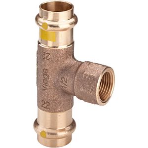 Viega Profipress G T-Stück 352714 18 mm x Rp 1/2 x 18 mm, Rotguss, SC-Contur, Mehrkant