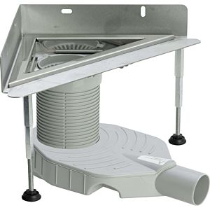 Viega Advantix corner drain basic body 619794 DN 40/50, Stainless Steel , glossy, bra 110-200mm, straight