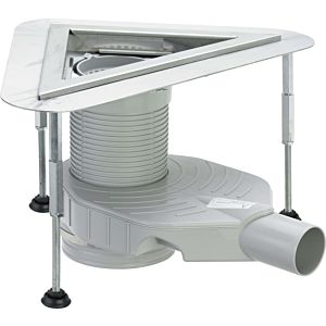 Viega Advantix Eckablauf Grundkörper 627003 DN 40/50, Edelstahl, glänzend, gerade, BH 110-200mm