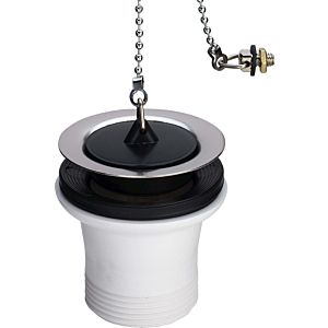 Viega Ablaufventil 109233 G 1 1/2xDN 70, mit Kettenhalter/Kugelkette, Kunststoff weiß