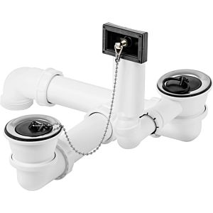 Viega vidage / trop-plein set Raumschaffer 108137 G 2000 2000 / 2x70x170-330mm, plastique, pour éviers doubles