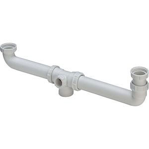 Viega Ablaufverbindung 444853 G 1 1/2x1 1/2x180-600mm, Kunststoff weiß, für Doppelspülen