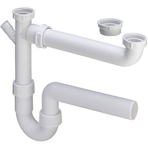 Viega Ablaufverbindung 108496 G 1 1/2xDN 40x90-310mm, Kunststoff weiß, für Doppelspülen