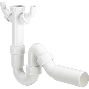 Viega 694166 G 2000 2000 / 2xDN 50, plastique blanc, avec coude de vidange à 45 degrés