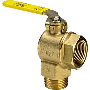 Vanne à bille pour compteur de gaz Viega 526832 R/Rp 1, laiton, angle, avec TAE