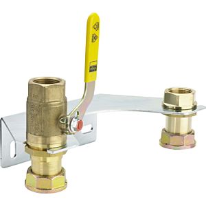 Viega Montageeinheit 528560 Rp 1, Messing, für Zweistutzengaszähler