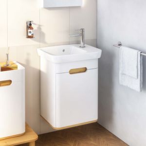 Vitra Sento Vitra Sento 60779 50 x 37 x 66.5 cm, White Matt , decor, with Cloakroom basin , door Cloakroom basin on the left