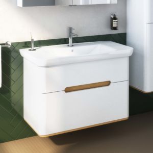 VitrA Sento Waschtisch-Unterschrank 60826 98 x 48,5 x 66,5 cm, Weiß Matt, Dekor, Überlaufloch, Hahnloch mittig