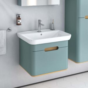 VitrA Sento vanity unit set 65873 63x48.5x52cm, 1 full extension drawer, fjord green matt, decor