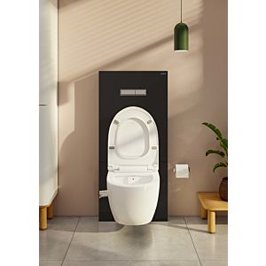 Réservoir sur pied VitrA Vitrus 770-5761-01, façade en verre noir, 3/6 l, pour WC suspendus, sans robinetterie