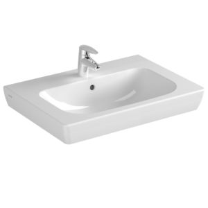 Vasque à meuble VitrA S20 5522B003-0001 65 x 46 cm, blanche, trou de trop-plein/robinetterie au centre