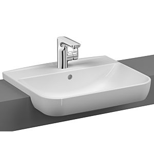 Lavabo semi-encastré VitrA Sento 5637B003-0001 53,5 x 45,5 cm, avec trop-plein, trou de robinetterie central, blanc brillant