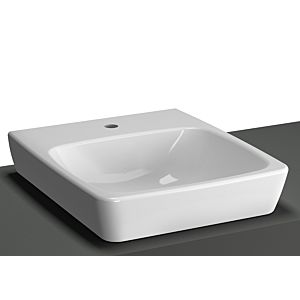 Vitra Metropole Lave-mains 5660B003-0937 40x46cm, sol, trou de robinetterie au milieu, blanc, sans trop - plein