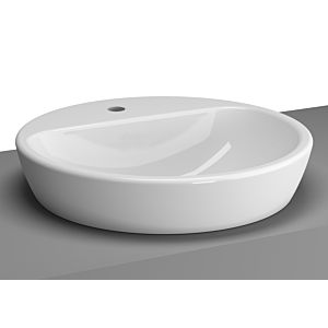Vitra Metropole lavabo 5941B003-0041 blanc, sans trop - plein, 44.5x45cm, rond, avec trou du robinet