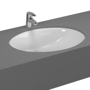 VitrA S20 Unterbau-Waschtisch 6069B003-0012 52 x 40 cm, weiß, oval, Überlauf vorne, ohne Hahnloch