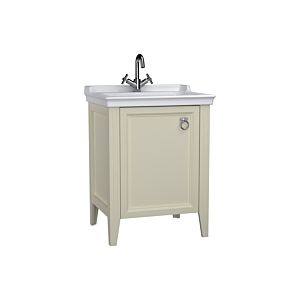 Ensemble meuble-lavabo VitrA Valarte 62152, 64,5 x 53 x 88 cm, à gauche, corps ivoire mat/meuble-lavabo blanc brillant