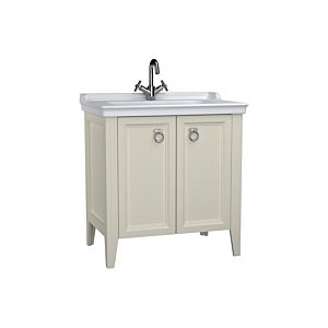 VitrA Valarte vanity unit set 62155 79.5 x 53 x 88 cm, 2 doors, ivory matt carcass/white high-gloss washbasin