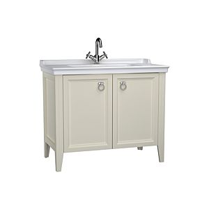 VitrA Valarte vanity unit set 62158 99.5 x 53 x 88 cm, 2 doors, ivory matt carcass/white high-gloss washbasin