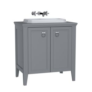 VitrA Valarte built-in vanity unit set 62169 77.5 x 52 x 87.5 cm, 2 doors, carcass matt grey/vanity unit high gloss white
