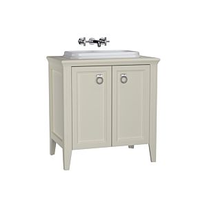 VitrA Valarte Built-in Vanity Unit Set 62170 77.5 x 52 x 87.5 cm, 2 doors, ivory matt carcass/white high-gloss washbasin