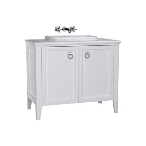Ensemble meuble-lavabo intégré VitrA Valarte 62171 98 x 52 x 87,5 cm, 2 portes, corps blanc mat/meuble-lavabo blanc brillant