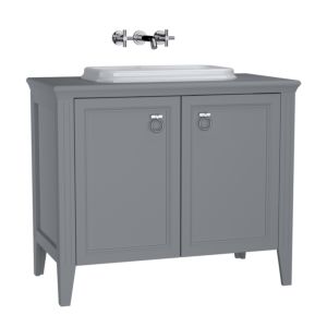 VitrA Valarte built-in vanity unit set 62172 98 x 52 x 87.5 cm, 2 doors, carcass matt grey/vanity unit high gloss white