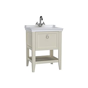 VitrA Valarte vanity unit set 62179 64.5 x 53 x 88 cm, 1 full extension drawer, ivory matt carcass/white high-gloss washbasin