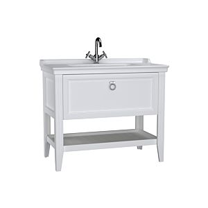 VitrA Valarte vanity unit set 62183, 99.5 x 53 x 88 cm, 1 full extension drawer, body white matt/vanity unit white high gloss