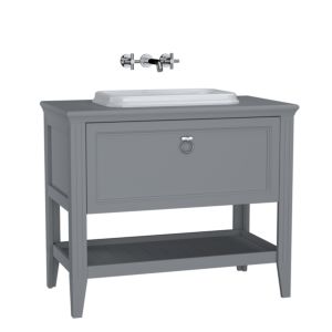 VitrA Valarte built-in vanity unit set 62199 98 x 52 x 87.5 cm, 1 full extension drawer, carcass matt grey/vanity unit high gloss white