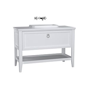 Ensemble meuble-lavabo intégré VitrA Valarte 62201, 118 x 52 x 87,5 cm, 1 tiroir à extension totale, corps blanc mat/meuble-lavabo blanc brillant