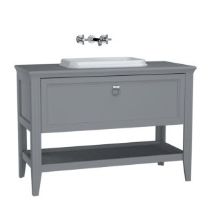 VitrA Valarte built-in vanity unit set 62202 118 x 52 x 87.5 cm, 1 full extension drawer, carcass matt grey/vanity unit high gloss white