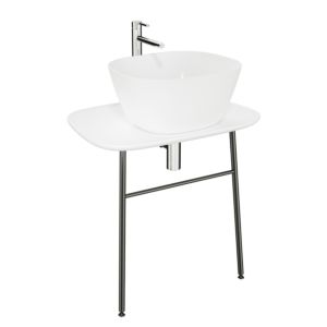 VitrA Plural Waschtisch-Unterbau 62560 68,5 x 49 x 66 cm, flach, wandgebunden, Platte weiß hochglanz