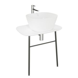 Vitra Plural washbasin substructure 62561 68.5 x 49 x 66 cm, flat, wall-tied, top classy white