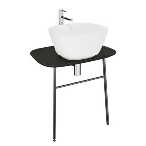 Meuble vasque VitrA Plural 62562 68,5 x 49 x 66 cm, plat, mural, plateau noir mat