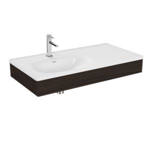 VitrA Equal vanity unit set 64086 100x52cm, with asymmetrical vanity unit, white VC, with elm wood panel